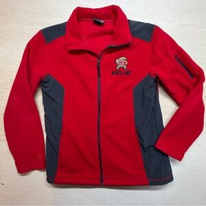 University of Maryland Men’s Red Fleece Jacket Medium Terps Terrapins COLOSSEUM